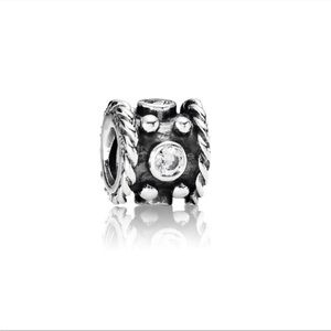 Pandora Authentic .925 Sterling Silver Oxy Crown Charm Cubic Zirconia Retired
